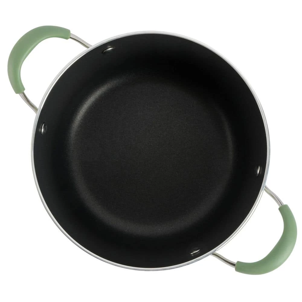 12-Piece Nonstick Aluminum Cookware Set in Pistachio with Silicone Handles by Unbranded - Image 6