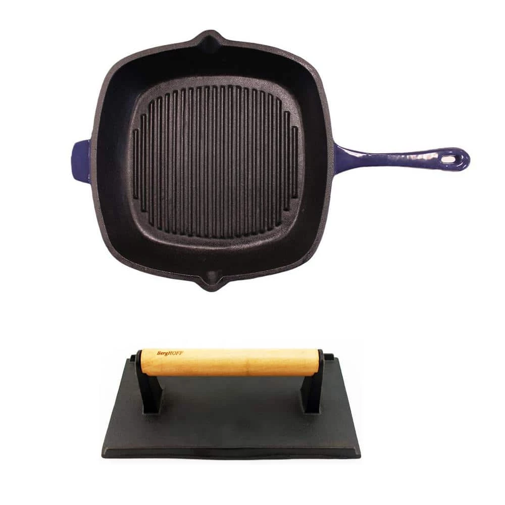 Neo 2-Piece Cast Iron Grill Pan Set by BergHOFF