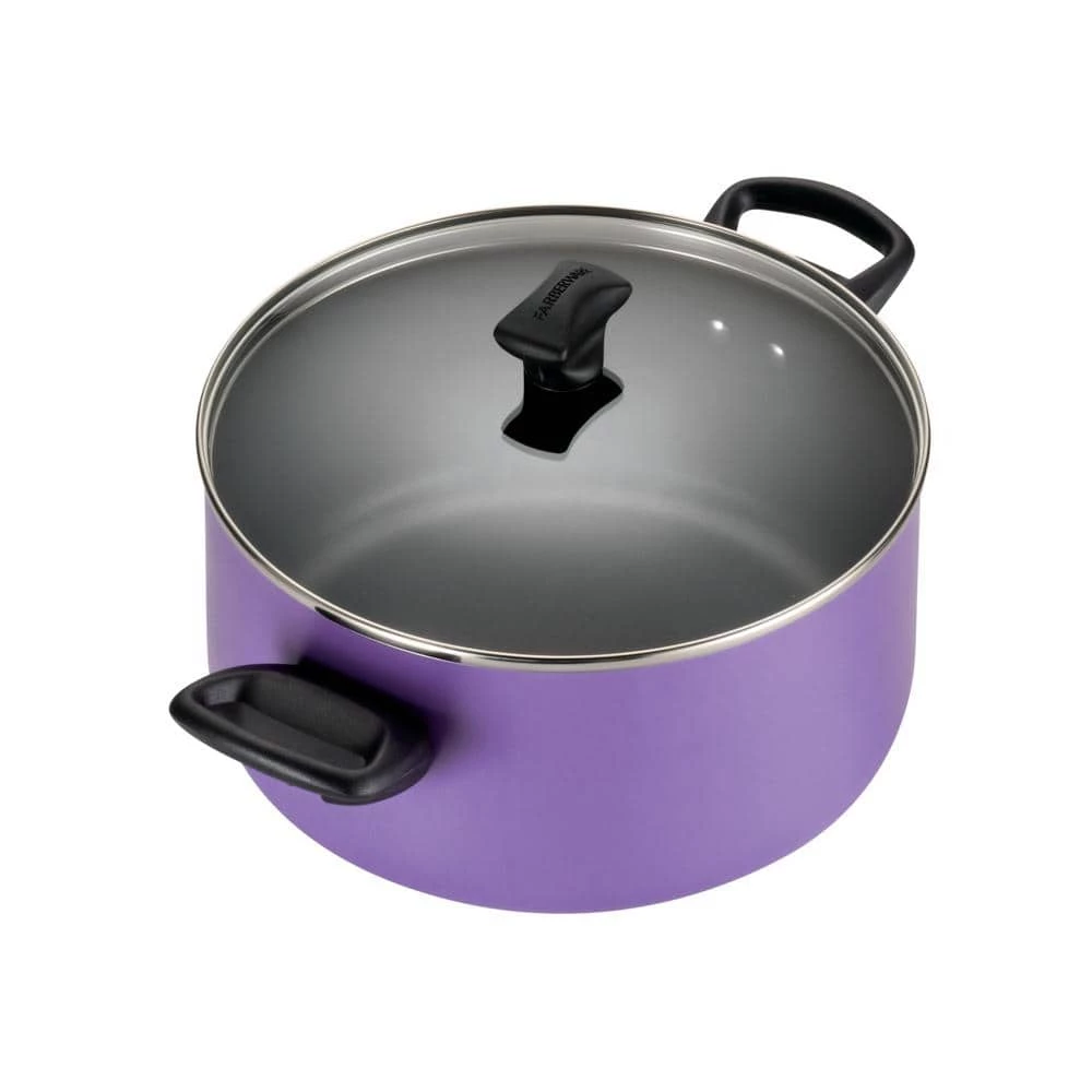 Dishwasher Safe 15-Piece Aluminum Nonstick Cookware Set in Purple by Farberware - Image 2