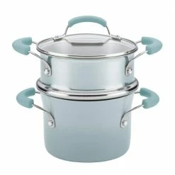 3 qt. Sky Blue Classic Brights Aluminum Steamer Insert Saucepot by Rachael Ray