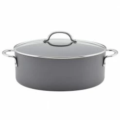 8 qt. Gray Professional Aluminum Nonstick Stock Pot with Lid by Rachael Ray
