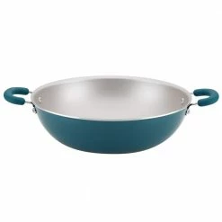Create Delicious Aluminum Nonstick Wok, 14.25-Inch, Teal Shimmer by Rachael Ray