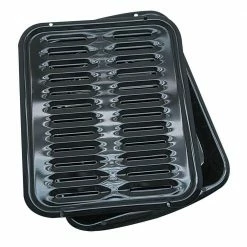2-Piece Porcelain Broiler Pan in Black by Range Kleen