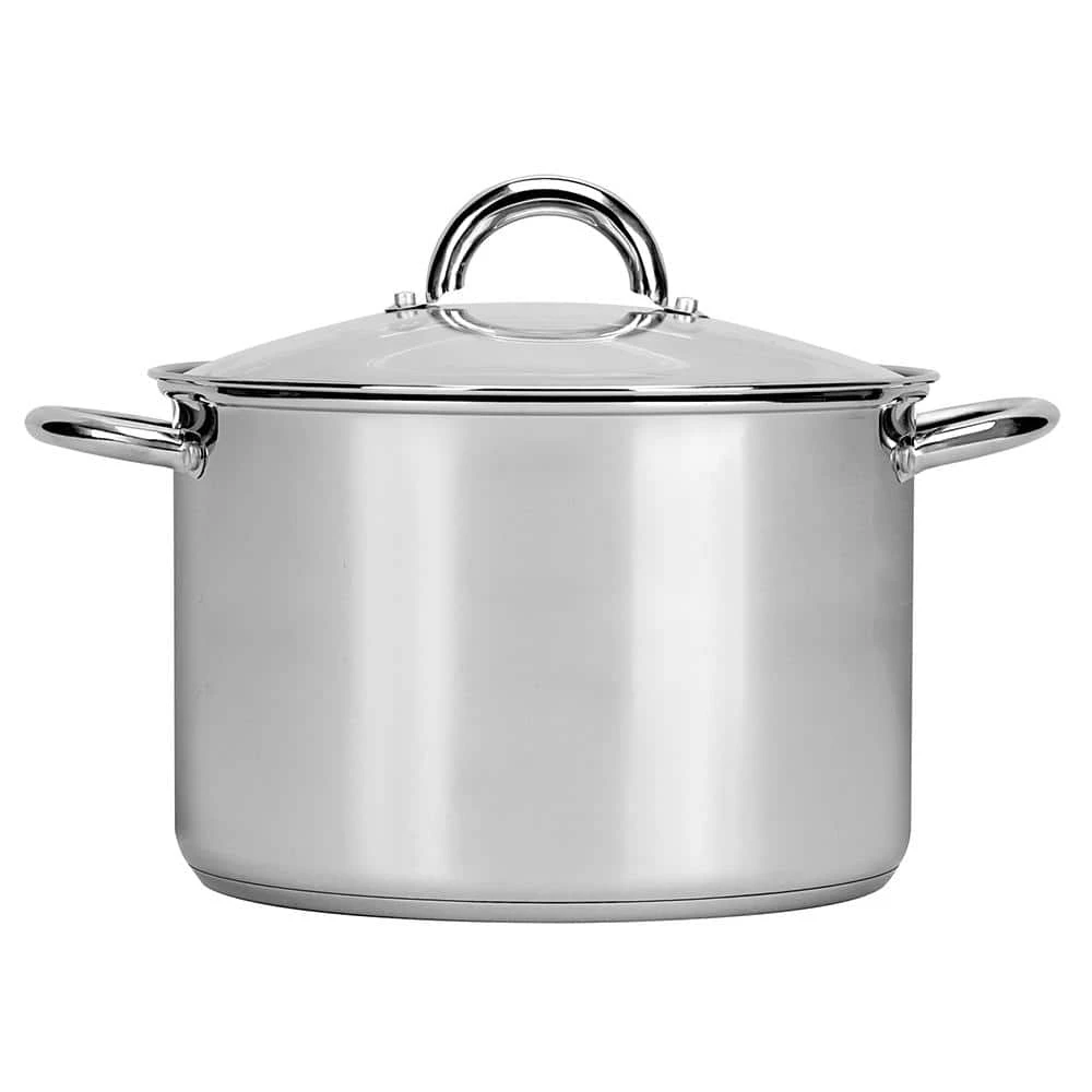 Preferred 8 qt. Stainless Steel Stock Pot with Glass Lid by Range Kleen