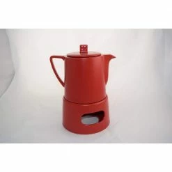 34 fl. oz. Red Lund Teapot with Warmer by Bredemeijer