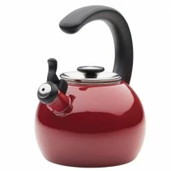 8-Cup Enamel on Steel Induction Stovetop Teakettle with Flip-Up Spout by Circulon