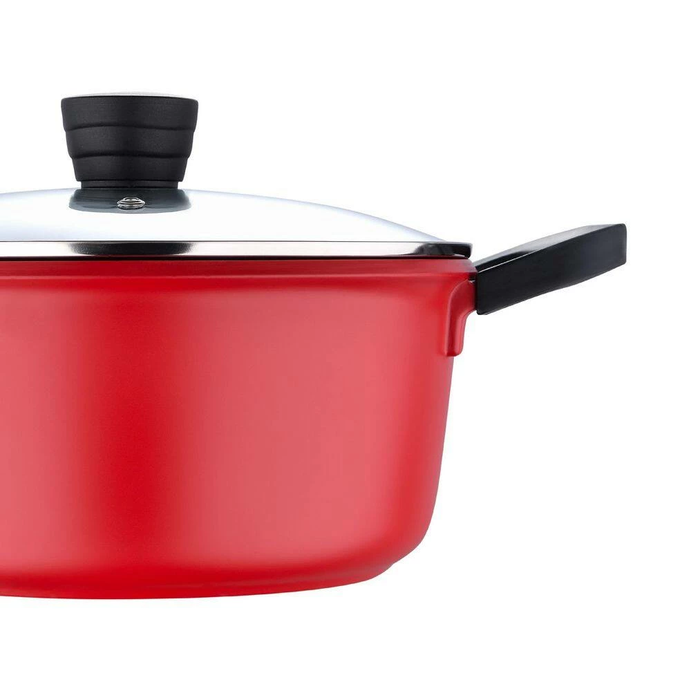 4.5 qt. Cast Aluminum Dutch Oven in Retro Red with Lid by BERGNER - Image 6