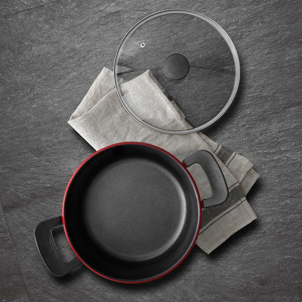 4.5 qt. Cast Aluminum Dutch Oven in Retro Red with Lid by BERGNER - Image 2