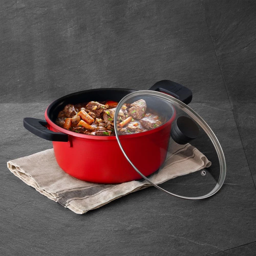 4.5 qt. Cast Aluminum Dutch Oven in Retro Red with Lid by BERGNER - Image 8