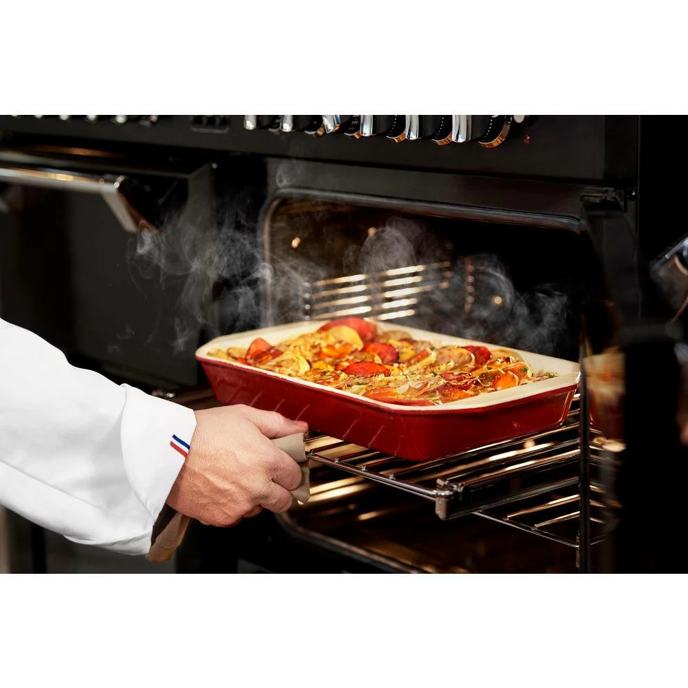 12.5 in. x 8 in. Red Chasseur Enamelled Cast Iron Rectangle Roaster by French Home - Image 2