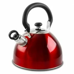 Morbern 7.2-Cup Red Stainless Steel Tea Kettle by Mr. Coffee