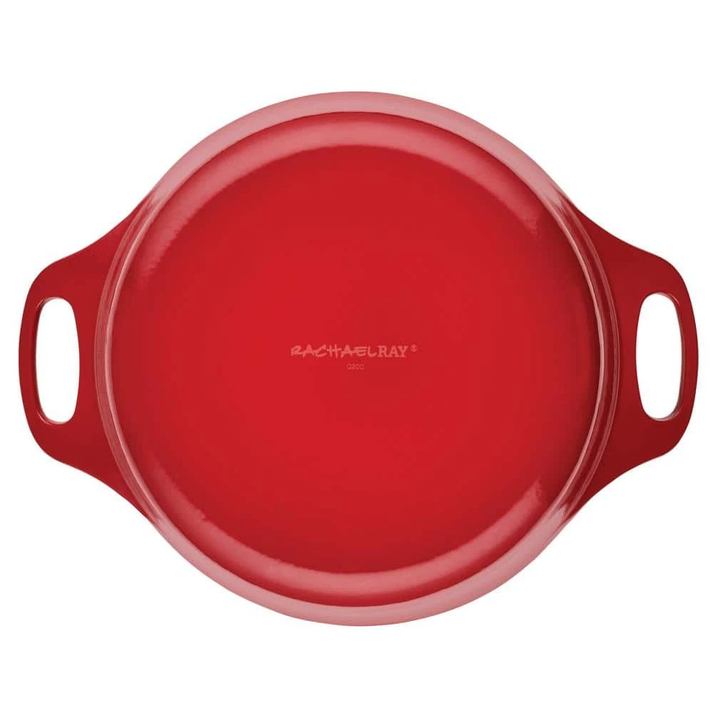 5 qt. Round Red Enameled Cast Iron Dutch Oven with Lid by Rachael Ray - Image 3