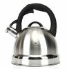 12 Cups Satin Finish Stainless Steel Whistling Tea Kettle Teapot with Ergonomic Simple-Touch to Open Handle by Creative Home