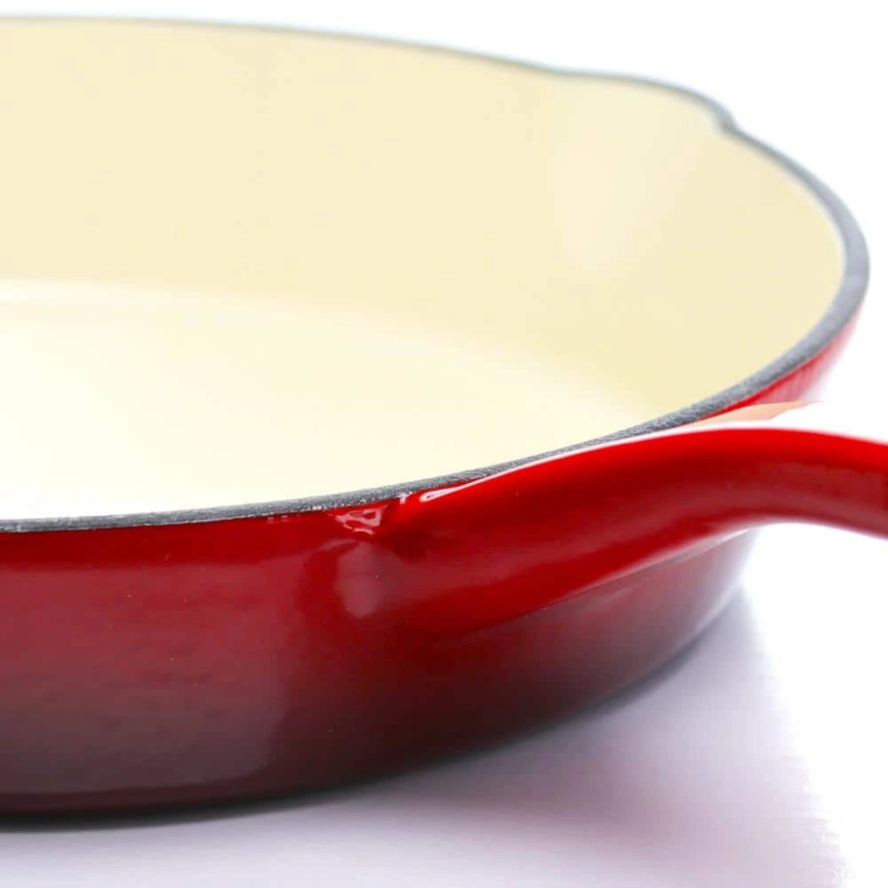 Artisan 8 in. Cast Iron Nonstick Skillet in Scarlet Red with Pour Spout by Crock-Pot - Image 3