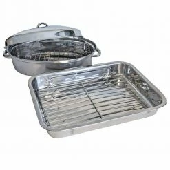 2-Piece Stainless Steel Roasting Set by AmeriHome