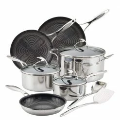 11-Piece Stainless Steel Nonstick Cookware Set SteelShield Clad in Silver by Circulon
