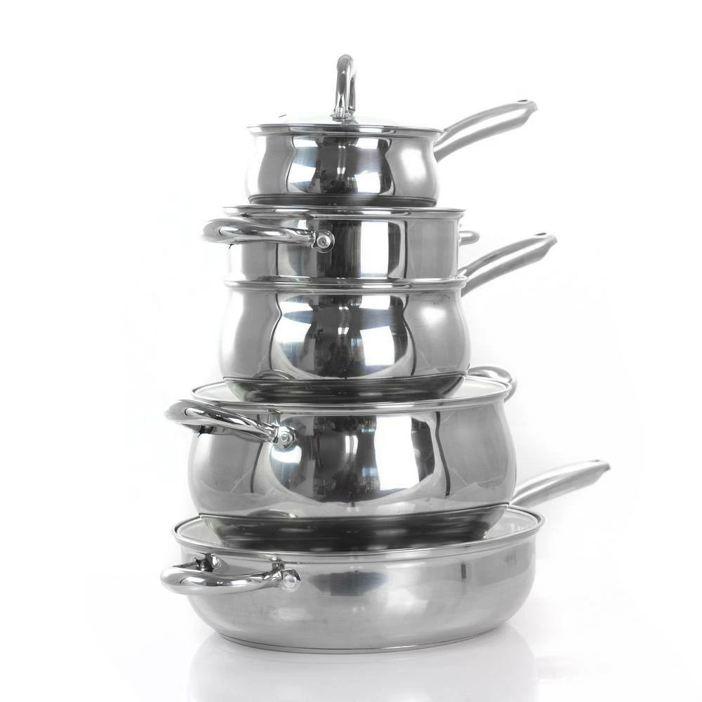 Ancona 12-Piece Stainless Steel Belly Shaped Cookware Set with Kitchen Tools by Gibson Home - Image 7