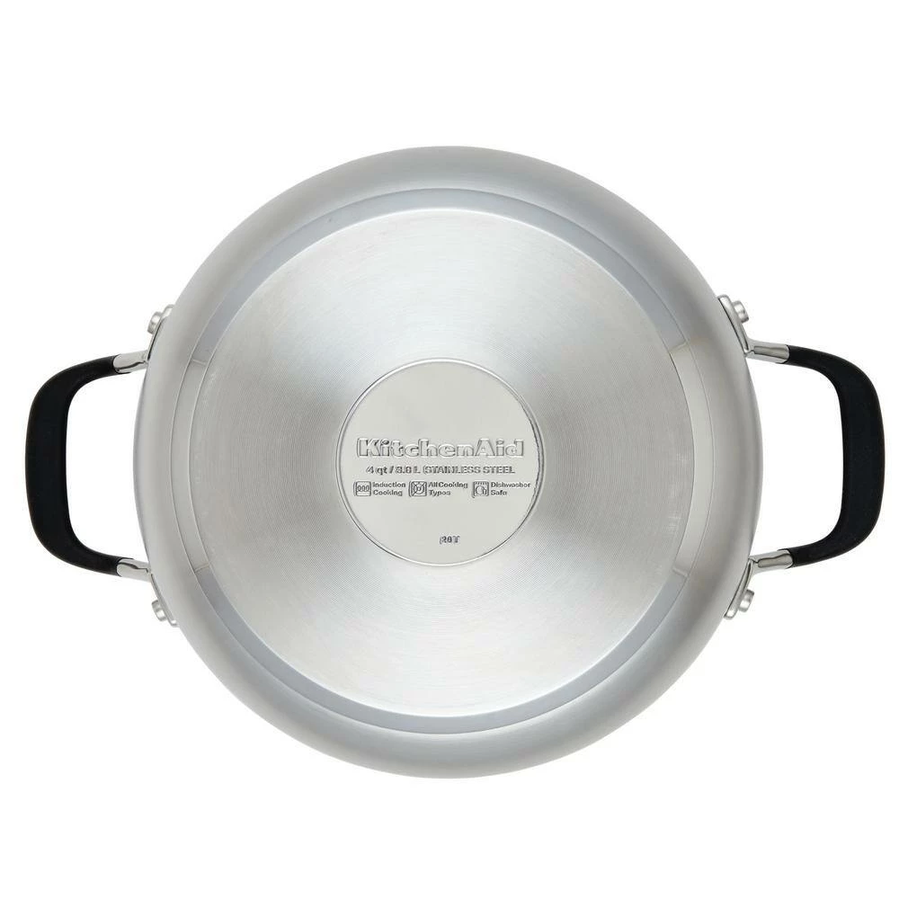 Stainless Steel, 4 qt. Stainless Steel Casserole in Silver with Lid by KitchenAid - Image 3