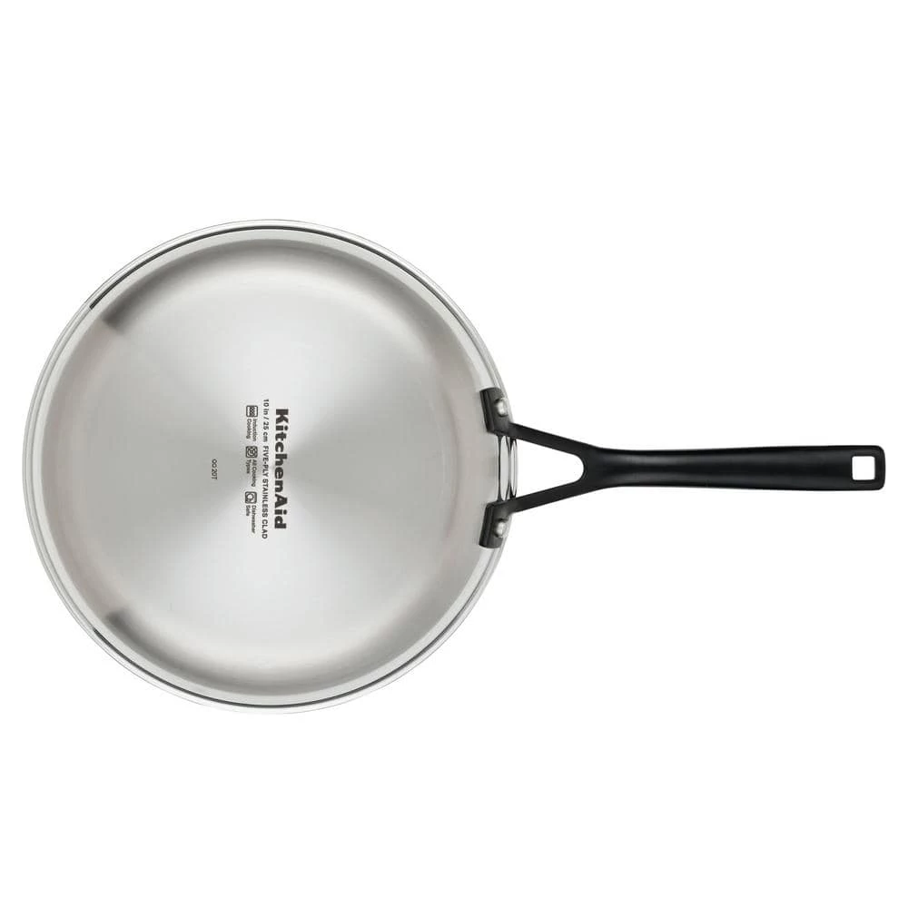 5-Ply Clad Stainless Steel 8.25 and 10 in. Stainless Steel Frying Pan Set Silver by KitchenAid - Image 2