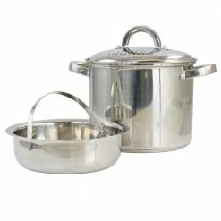 Sangerfield 5 qt. Stainless Steel Pasta Pot with Strainer Lid and Steamer Basket by Oster