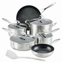 Circulon Stainless 11-Piece Steel Silver Cookware Set with SteelShield Hybrid Stainless and Nonstick Technology by Unbranded