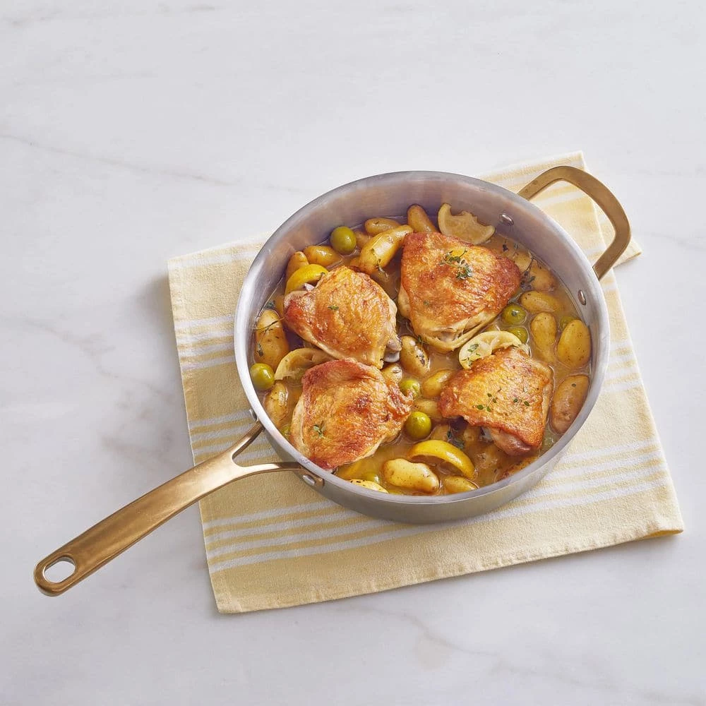 Everyday 3.5 qt. Stainless Steel Saute Pan With Brass Handles and Lid by MARTHA STEWART - Image 4