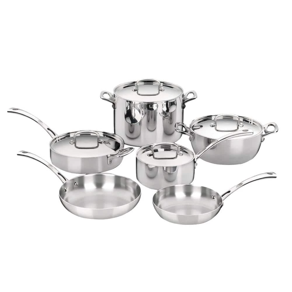 French Classic 10-Piece Stainless Cookware Set with Lids by Cuisinart