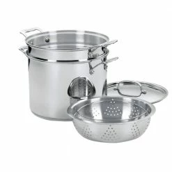 Chef's Classic 12 qt. Stainless Steel Pasta Pot with Lid and Steamer Insert by Cuisinart