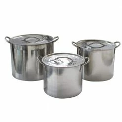 3-Piece Stainless Steel Stock Pot Set by AmeriHome