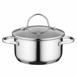 Essentials Comfort 1.7 qt. Round Stainless Steel Casserole Dish with Glass Lid by BergHOFF