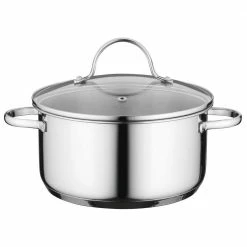 Essentials Comfort 3.3 qt. Round Stainless Steel Casserole Dish with Glass Lid by BergHOFF