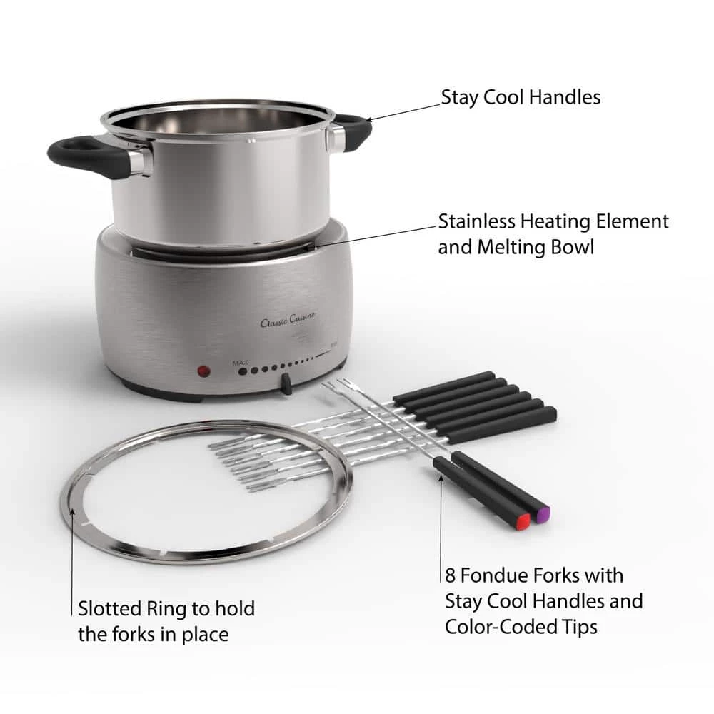 Stainless Steel Fondue Pot Set by Classic Cuisine - Image 3