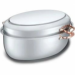 12 qt. Stainless Steel Roasting Pan and Griddle 3 Ply Bottom Design by Concord