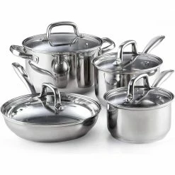 8-Piece Stainless Steel Cookware Set in Silver by Cook N Home