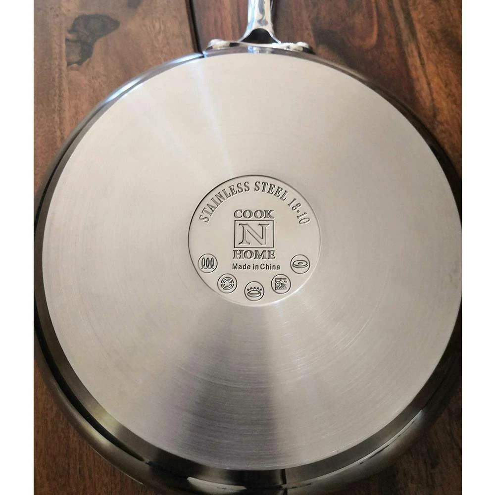 8-Piece Stainless Steel Cookware Set in Silver by Cook N Home - Image 2