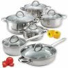 12-Piece Silver Cookware Set in Stainless Steel by Cook N Home