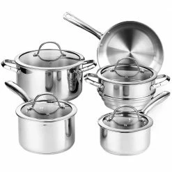 Classic 9-Piece Stainless Steel Cookware Set by Cooks Standard