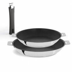 Tulipe 3-Piece Stainless Steel Nonstick Frying Pan Set by Cristel