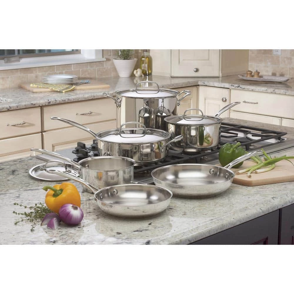 Chef's Classic 10-Piece Stainless Steel Cookware Set with Lids by Cuisinart - Image 3
