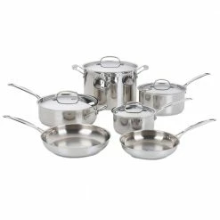 Chef's Classic 10-Piece Stainless Steel Cookware Set with Lids by Cuisinart