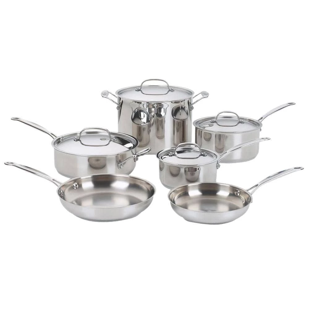 Chef's Classic 10-Piece Stainless Steel Cookware Set with Lids by Cuisinart