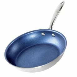 Classic Blue 10 in. Stainless Steel Tri-Ply Base Premium Nonstick Chef's Quality Frying Pan by Granite Stone Diamond