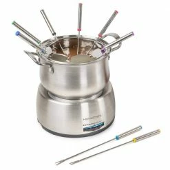 10-Piece 2 qt. Stainless Steel Chocolate Fondue Pot with Fondue Forks by HomeCraft
