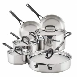 10-Piece Stainless Steel Induction Cookware Set by KitchenAid