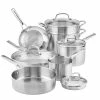 11-Piece 3-Ply Base Stainless Steel Cookware Set, Silver by KitchenAid