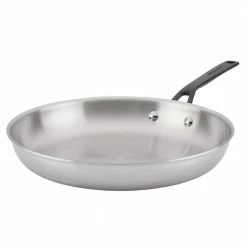 12.25 in. Polished Stainless Steel Frying Pan by KitchenAid