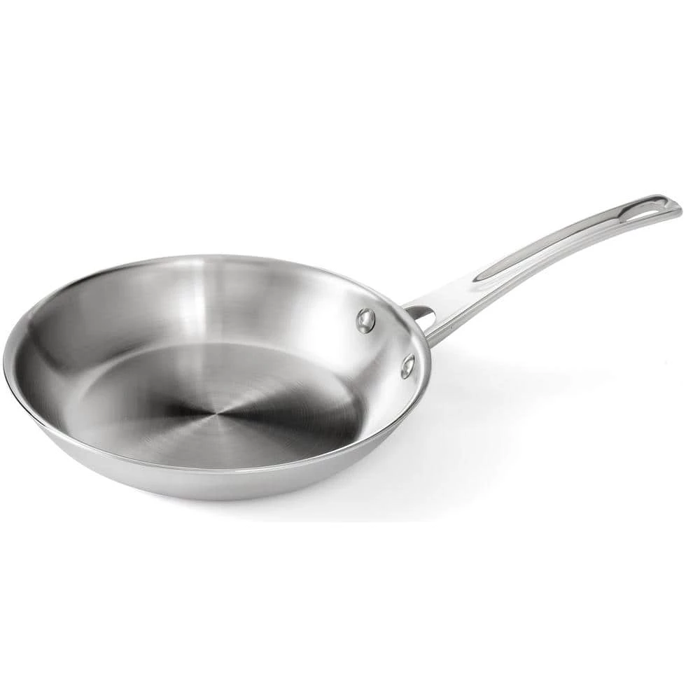Professional Series 8 in. Stainless Steel Earth Frying Pan 100% PTFE-Free Restaurant Edition by Ozeri