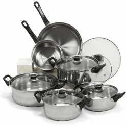 12 Piece Stainless Steel Cookware Set by THE CLEAN STORE