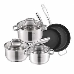 Eloria 8-Piece Stainless Steel Non Stick Cookware Set by Velaze