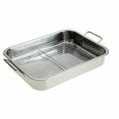 Stainless Steel Roasting Pan with Rack by Unbranded
